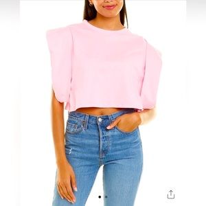 Endless Rose pink cuffed cropped T Shirt S